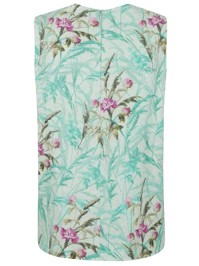 La Doublej La Double J Sleeveless Floral Print Top In Lush Green In Green