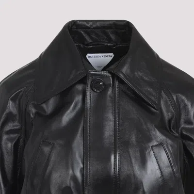 Bottega Veneta Women Black Lightweight Smooth Nappa Leather Jacket In Black