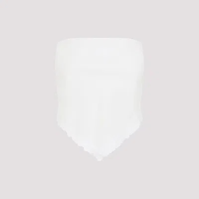 Miu Miu Embroidered Slubbed Canvasbandana Top