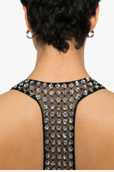 Max Mara Sophisticated Evening Dress With Deep V-neckline And Embellished Back In Black
