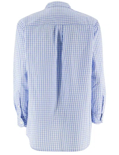 Mc2 Saint Barth Long-length Oversized Gingham Shirt With Embroidered Motifs