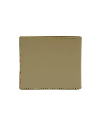 Apc A.p.c. Embossed Green Leather Wallet With Goldtone Logo
