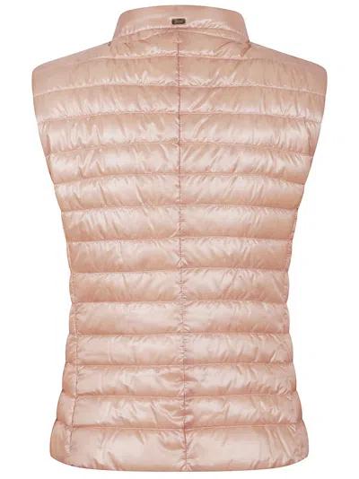 Herno Quilted Sleeveless Lightweight High Collar Jacket In Neutral