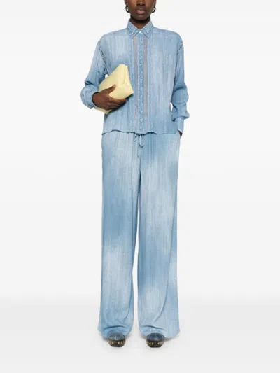 Ermanno Scervino Dart-detailing Trousers With Embroidered Motif