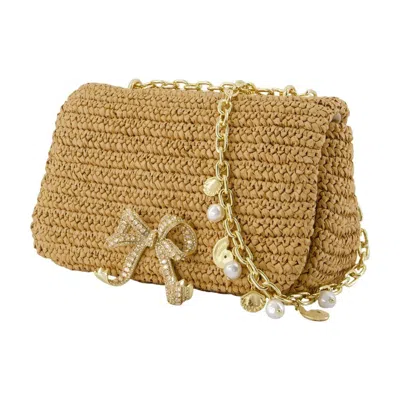 Self-portrait Self Portrait 'raffia Bow Charm' Shoulder Bag
