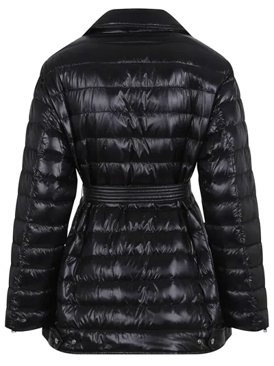Herno Quilted Tied-waist Down Jacket In Black