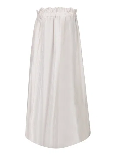 Herno Relaxed Silhouette Skirt With Subtle Sheen In White