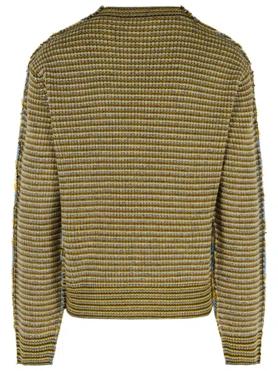 Marni Striped Pattern Round Neck Sweater In Blue