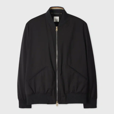 Paul Smith Black 'storm System' Wool Bomber Jacket