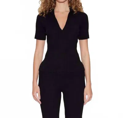 Cotton Citizen Ibiza Short Sleeve Polo In Jet Black In Black