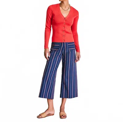 Karen Kane Cropped Wide Leg Pant In Stripe