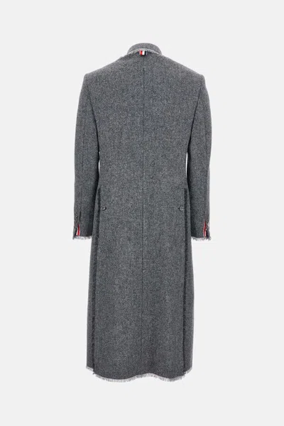 Thom Browne Woman Coat Grey Size 10 Wool In Gray