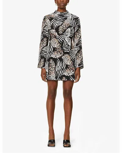 Rixo London Cassidy Dress In Brown/black In Black