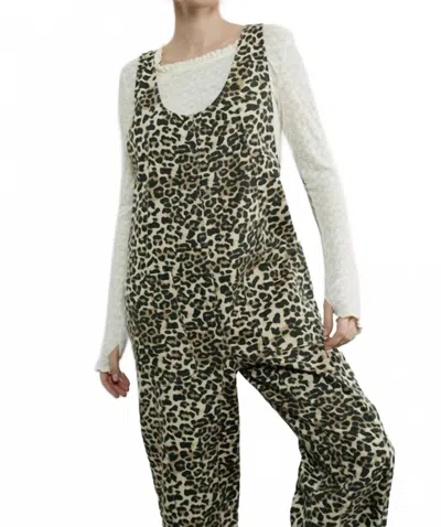 Aaron & Amber Leopard Print Jumpsuit In Multi