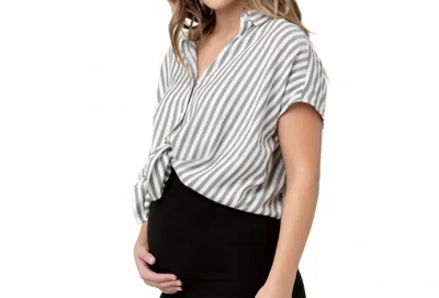 Ripe Ada Relaxed Maternity Top Shirt In Black White