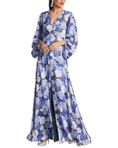 Sachin & Babi Jenny Floral-print Maxi Dress In Blue