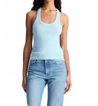A.l.c Iris Striped Scoop-neck Tank Top In Blue