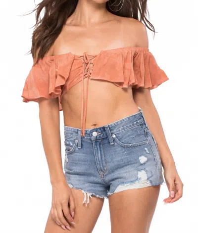 Blue Life Melanie Off The Shoulder Lace Top In Monaco Sunset