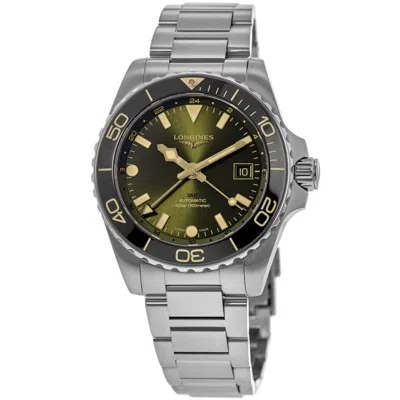 Longines Hydroconquest Gmt Automatic Green Dial Steel Men's Watch L3.890.4.06.6