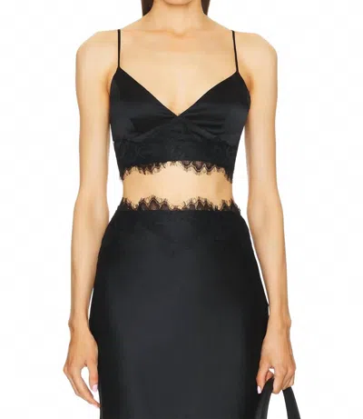 L Agence Kelvis Lace Trim Bra Top In Black In Black