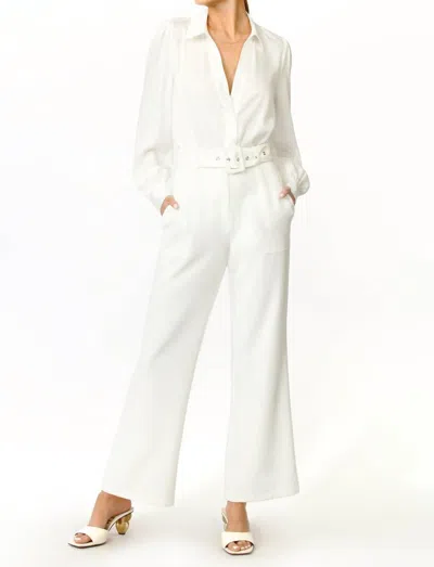 Adelyn Rae Toni High Rise Belted Trousers In White