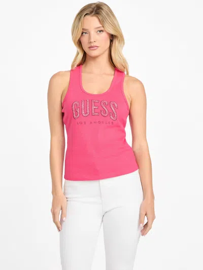 Guess Factory Miraella Logo Tank In Pink
