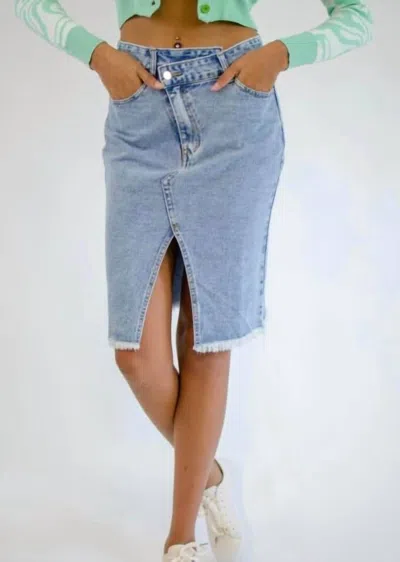 C+d+m Demi Asymmetrical Denim Midi Skirt