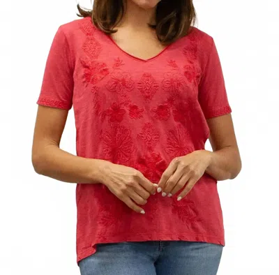 Caite & Kyla Marya Tee In Daiquiri In Red