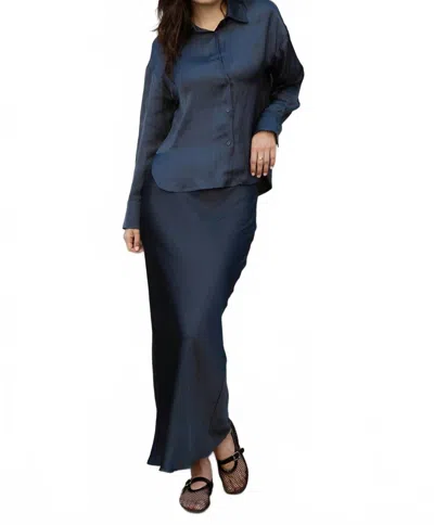 Mima Rosso Dress Oversized Blouse In Dark Slate