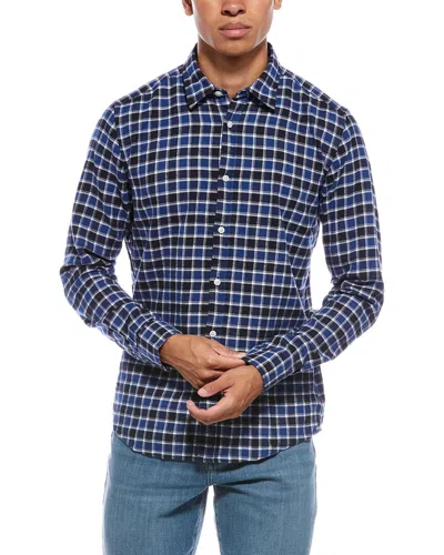 Hugo Boss Cotton Check Slim Fit Button Down Shirt In Blue