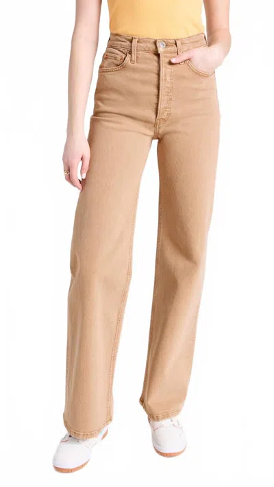 Re/done 70s Ultra High-rise Wide-leg Jeans In Brown