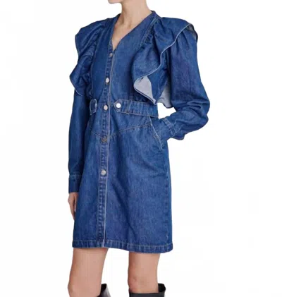 Berenice Darling Dress In Blue Denim In Blue