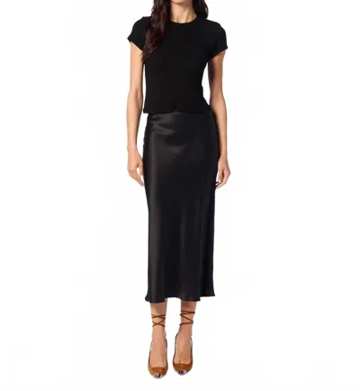 Sablyn Miranda Bias Cut Pull On Skirt In Black In Black
