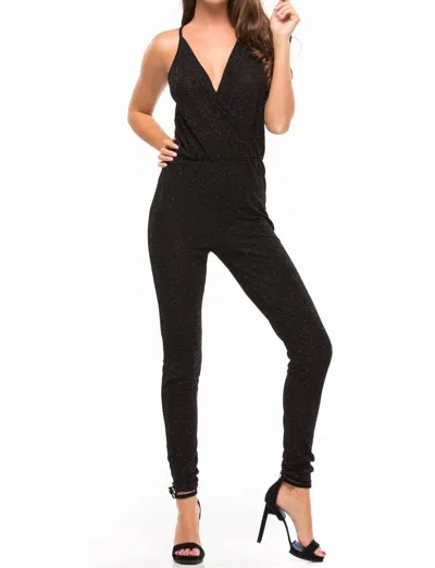 Wyldr Risk Taker V-neck Jumpsuit In Glitter