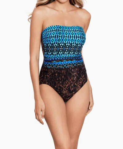 Miraclesuit Long Torso Avanti One Piece Swimsuit In Brown/multi