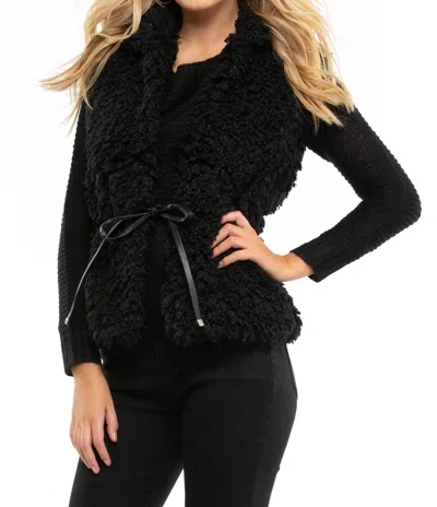 Wyldr Country Days Fluffy Gilet Faux Fur Vest In Black