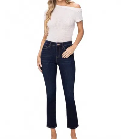 Vervet By Flying Monkey Brea Ankle Slim Straight Jeans - Plus In Dark Blue