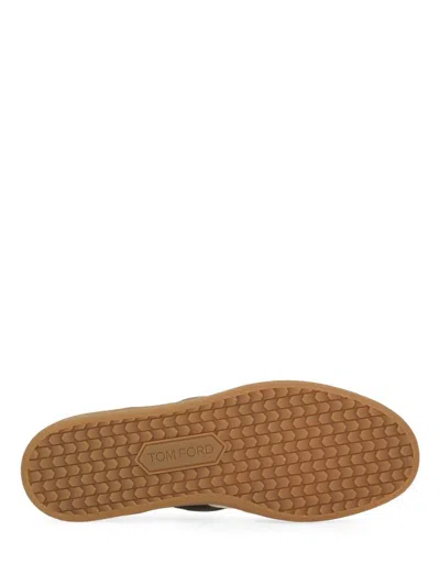 Tom Ford Archer White Low Top Sneakers With Logo Lettering On Tongue And Heel And Contrasting Heel In Leather In White