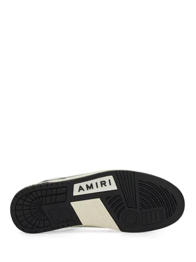 Amiri Multicolor Leather And Fabric Bandana Denim Skel Sneakers In White