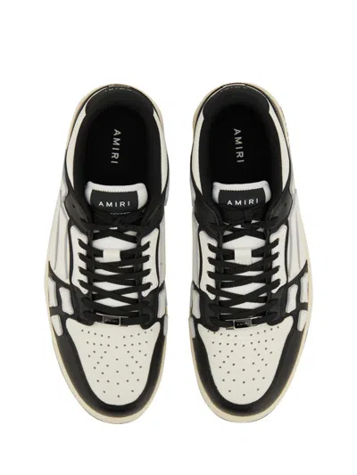 Amiri Multicolor Leather And Fabric Bandana Denim Skel Sneakers In White
