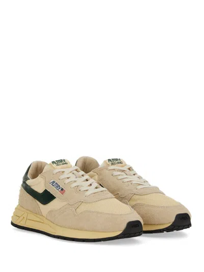 Autry Multicolour Nylon Suede Sneakers In Gold