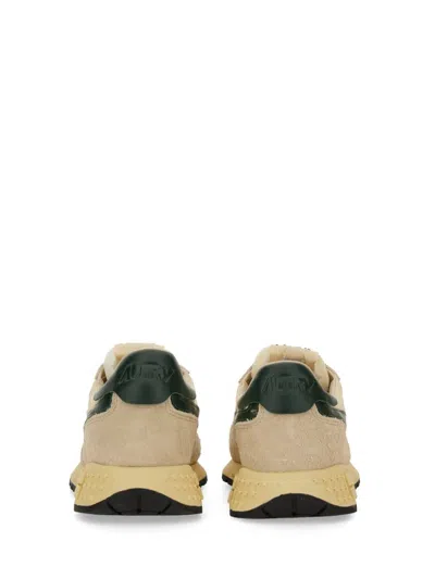 Autry Multicolour Nylon Suede Sneakers In Gold