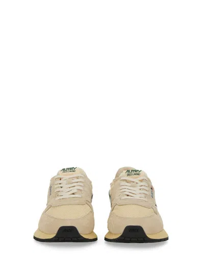 Autry Multicolour Nylon Suede Sneakers In Gold