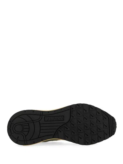 Autry Multicolour Nylon Suede Sneakers In Gold