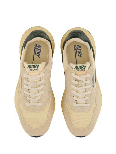 Autry Multicolour Nylon Suede Sneakers In Gold