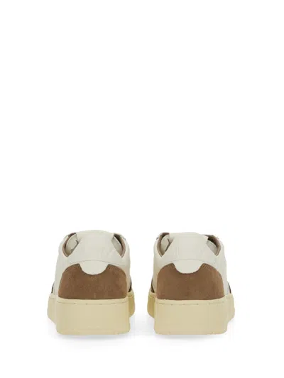 Autry Low Sneaker With Contrast Panels And Perforated Detailing In White