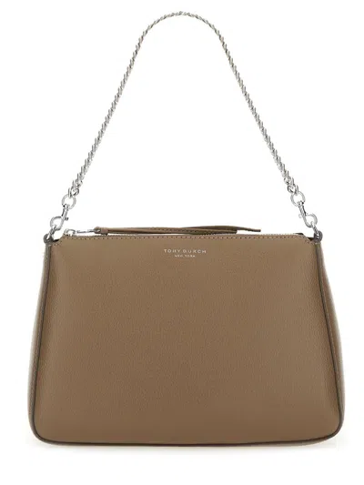 Tory Burch Shoulder Bag With Adjustable And Chain Strap In Brown