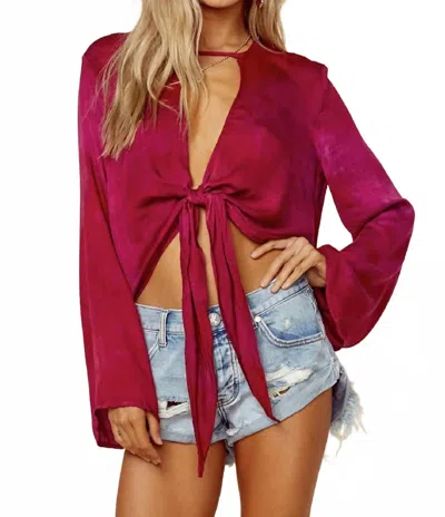 Blue Life Kloss Tie Dye Long Sleeve Top In Tropicana Punch