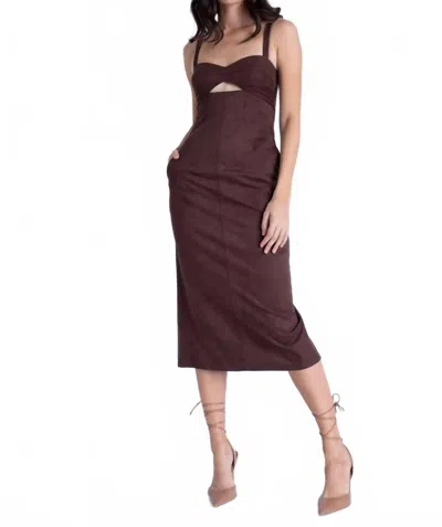 Karina Grimaldi Olivia Suede Dress In Brown
