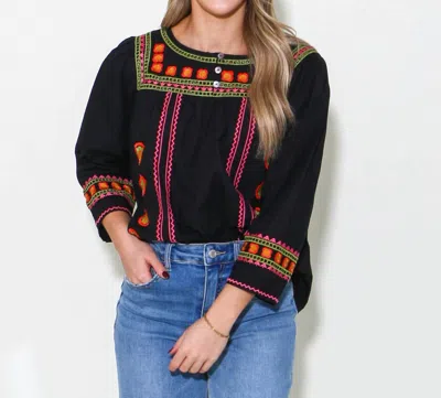 Ivy Jane Petals And Pearls Top In Black